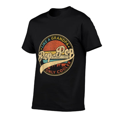 Pop Pop Like A Grandpa Only Cooler Retro Pop-Pop Fathers Day  Polyester Blend T-Shirt