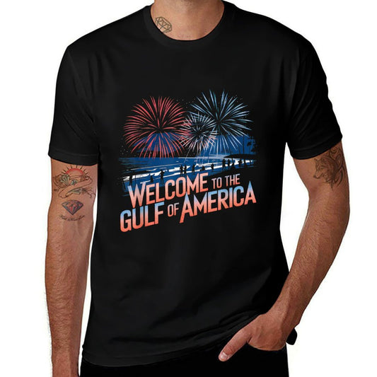 Gulf Of USA America Gift Men Women Flag Beach Fade-proof Color T-Shirt