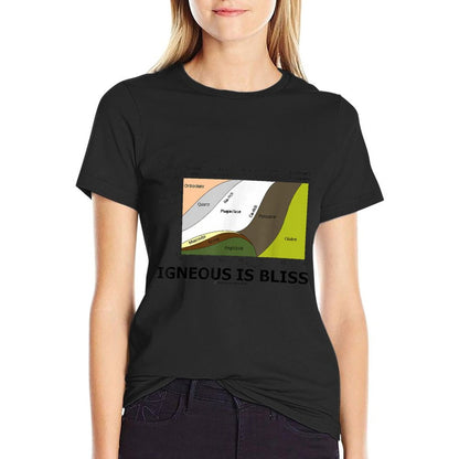 Igneous Is Bliss Geology Rock Geek Humor  Tagless Design T-Shirt