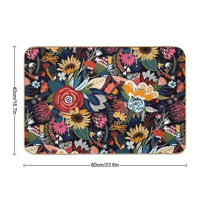 Popping Moody Floral  Stain-Proof Bath Mat