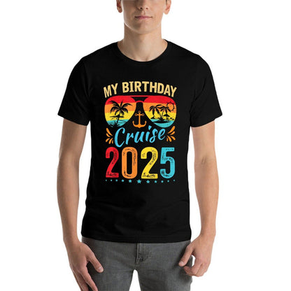 Festive My Birthday Cruise Ship Party 2025 Men, Women, Kids  Lightweight T-Shirt