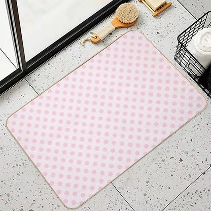Pink Polka Dots on Soft Pink Background  Slip-Resistant Bath Mat