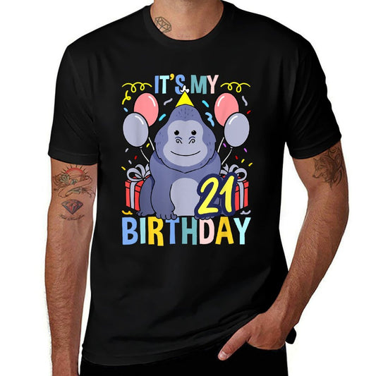 Its My 21st Birthday Gorilla Monkey  Summer-ready Fabric T-Shirt
