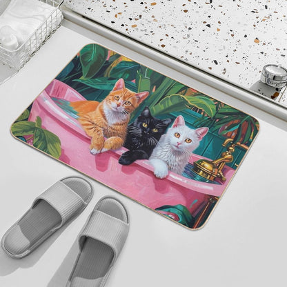 Painting of Cats  Fade-Resistant Bath Mat