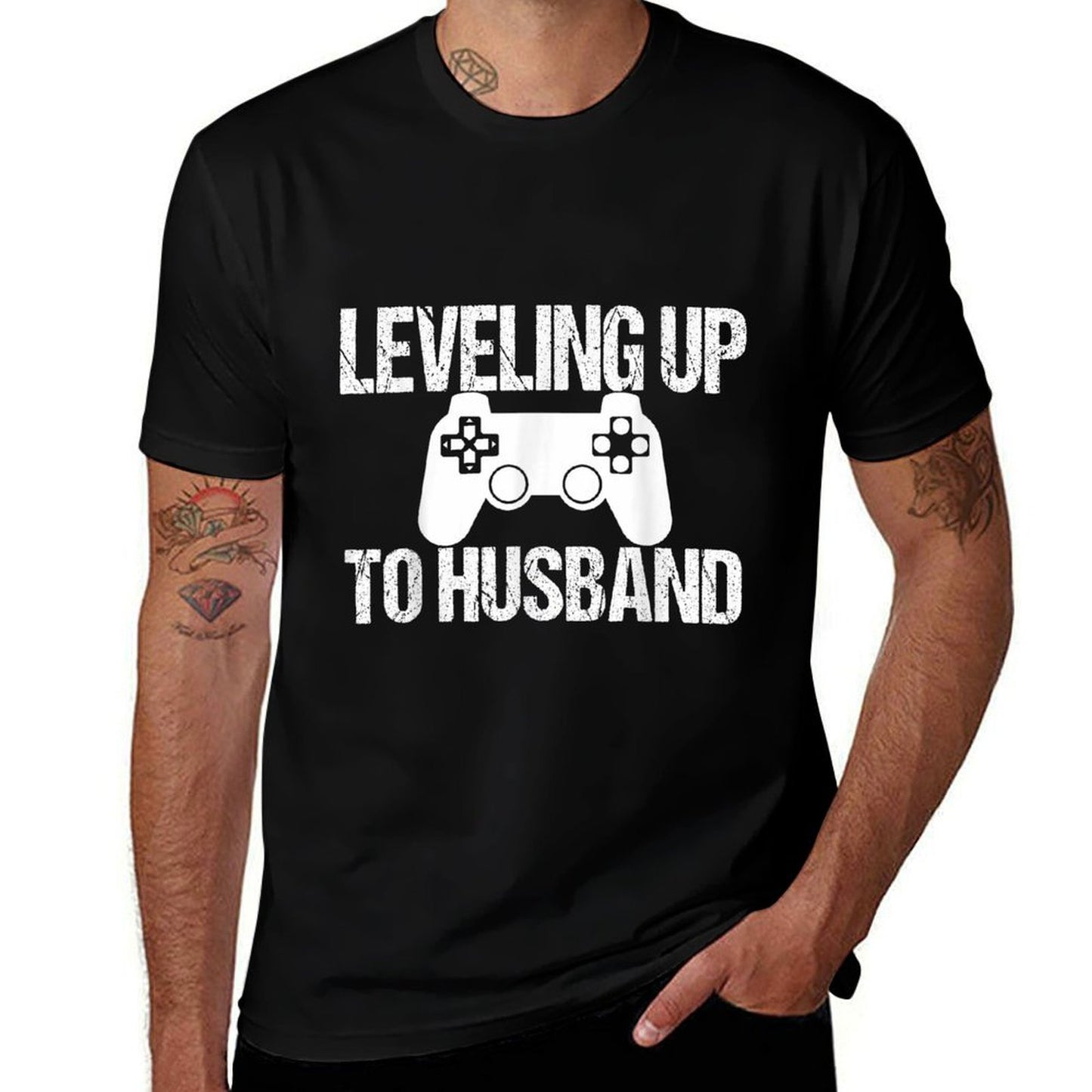 Engagement for Groom Video Game Lovers  Oversized Silhouette T-Shirt