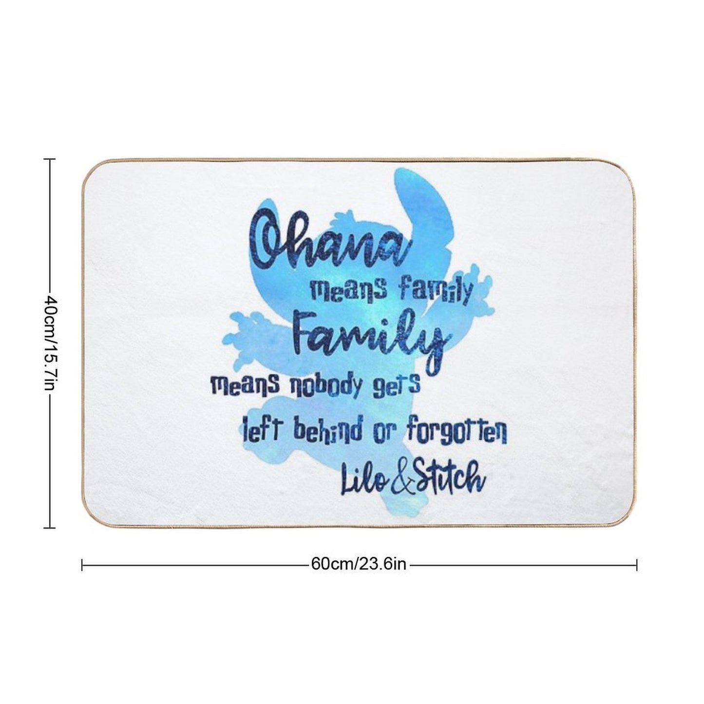 Ohana Means Family  Fade-Resistant Bath Mat