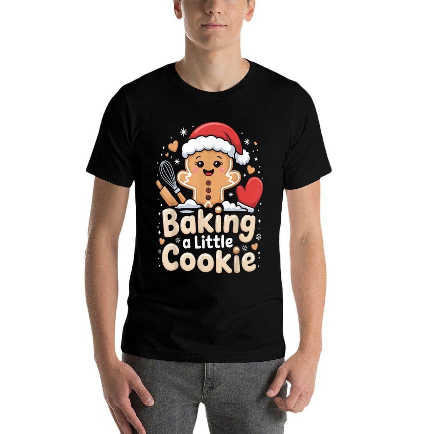 Baking A Little Cookie Cute Christmas Pregnancy Announcement  Relaxed-fit T-Shirt
