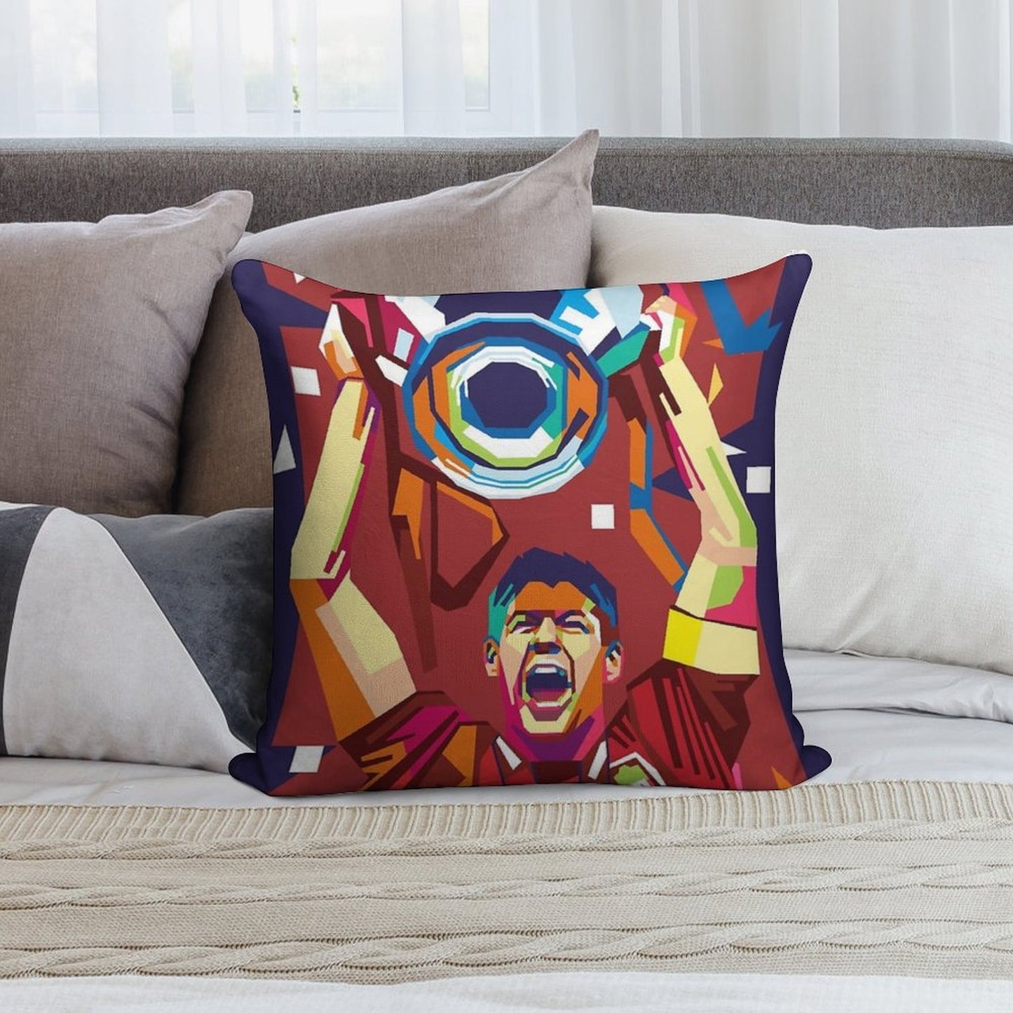 Steven Gerrard Champions 2005 Soft Fade-Resistant Throw Pillow