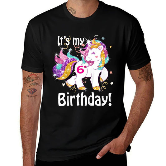 Its My 6th Birthday Unicorn (6 Year Old) Girls  Vintage-inspired T-Shirt