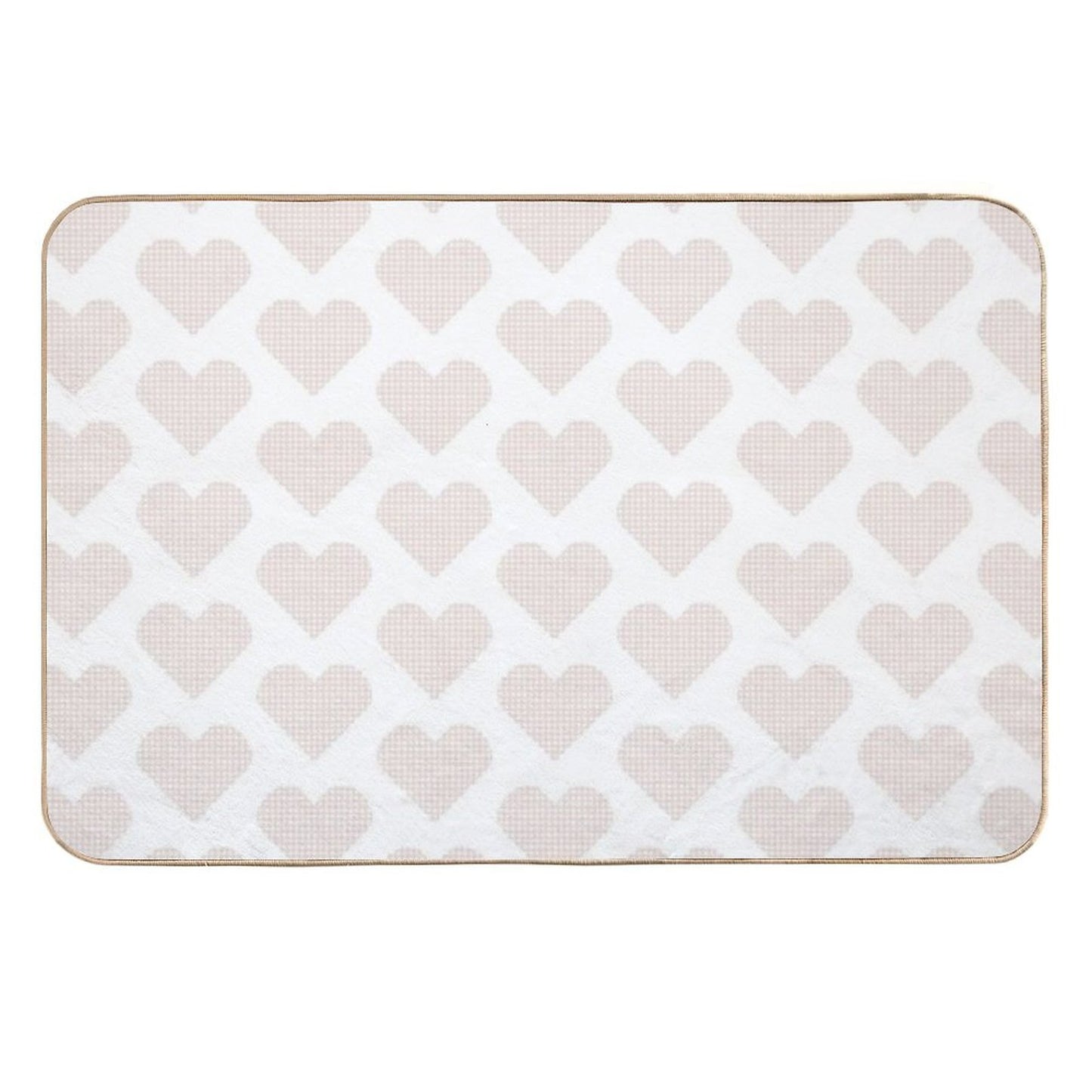 Coral Pink Heart Gingham Warmth  Pet-Safe Bath Mat