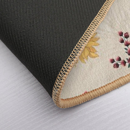 Beautiful Ivory Watercolour Wildflower  Anti-Trip Bath Mat