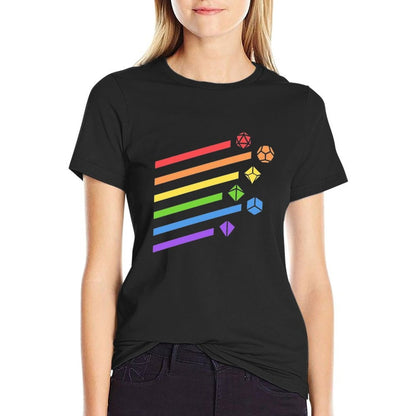 Rainbow Dice Set Tabletop RPG Gaming  Slim-fit Cut T-Shirt