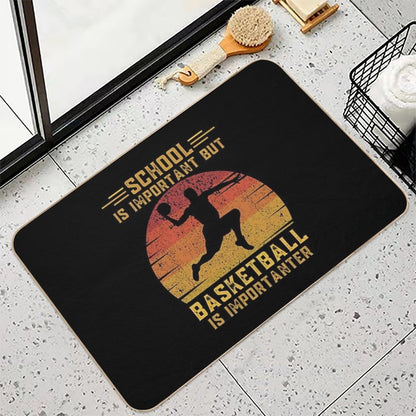 School Is Important But Basketball Is Importanter Funny Education Basketballer  Eco-Friendly Bath Mat