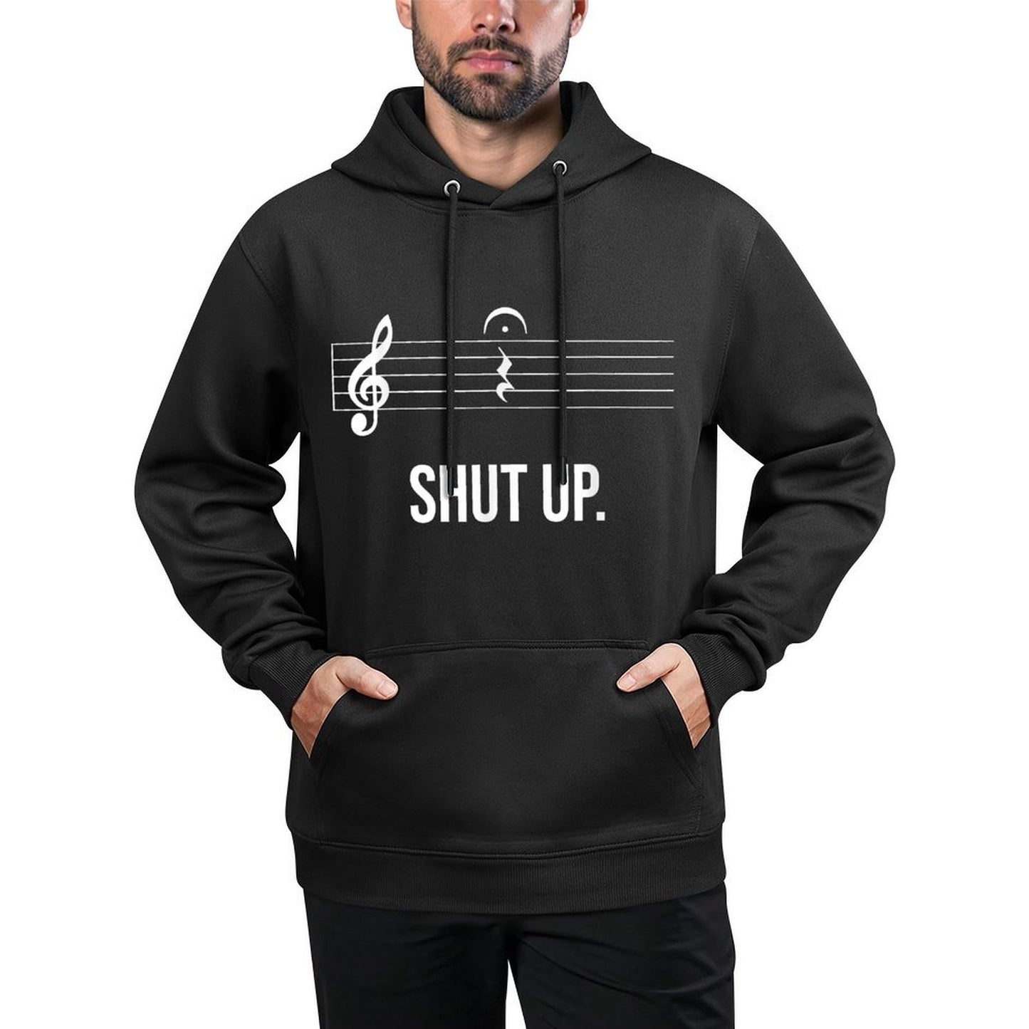Funny Music Shut Up Quarter Rest And Fermata Colorfast Hoodie