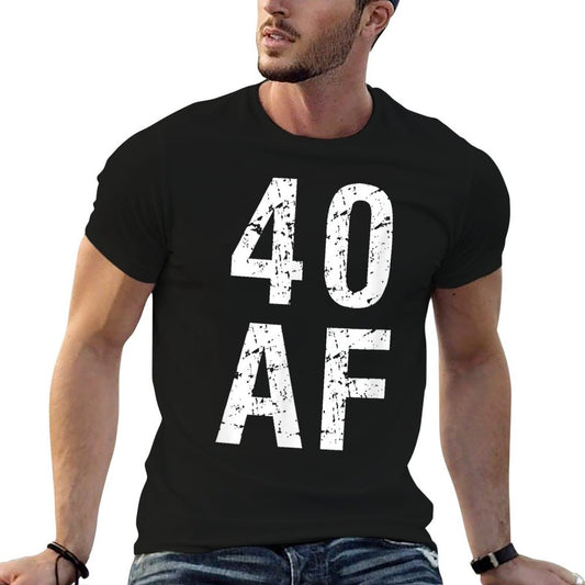 40 AF T - Funny 40th Birthday Present  Heathered Texture T-Shirt