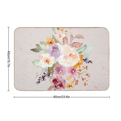 Abstract Effects With Flowers, Flowers With Abstract Effect-  Fade-Resistant Bath Mat