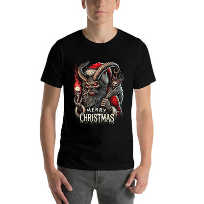 Goth Santa Claus Gothic For Men Women Krampus Ugly Christmas  Stretchy T-Shirt