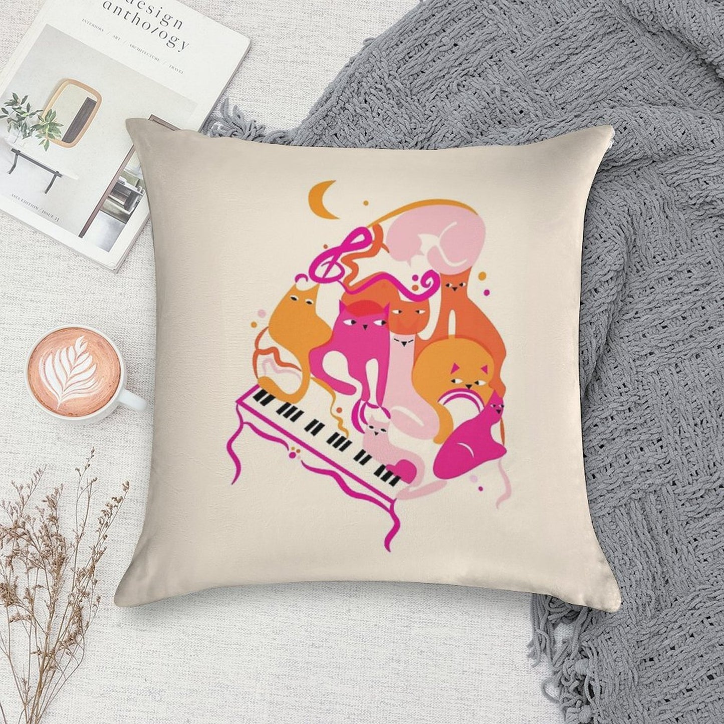 Jazz Cats Soft Anti-Pilling Throw Pillow