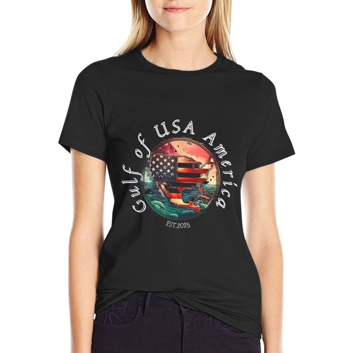 Gulf Of US America Est 2025 Retro Vintage Lightweight T-Shirt