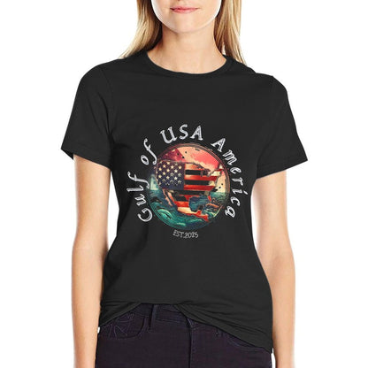 Gulf Of US America Est 2025 Retro Vintage Lightweight T-Shirt