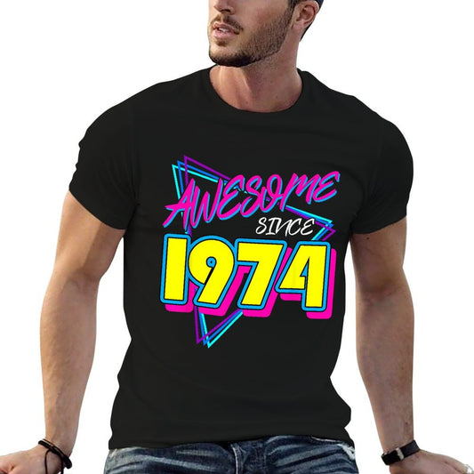 Awesome Since 1974 Retro 70s 80s Costume Party 50th Birthday  Wrinkle-resistant T-Shirt
