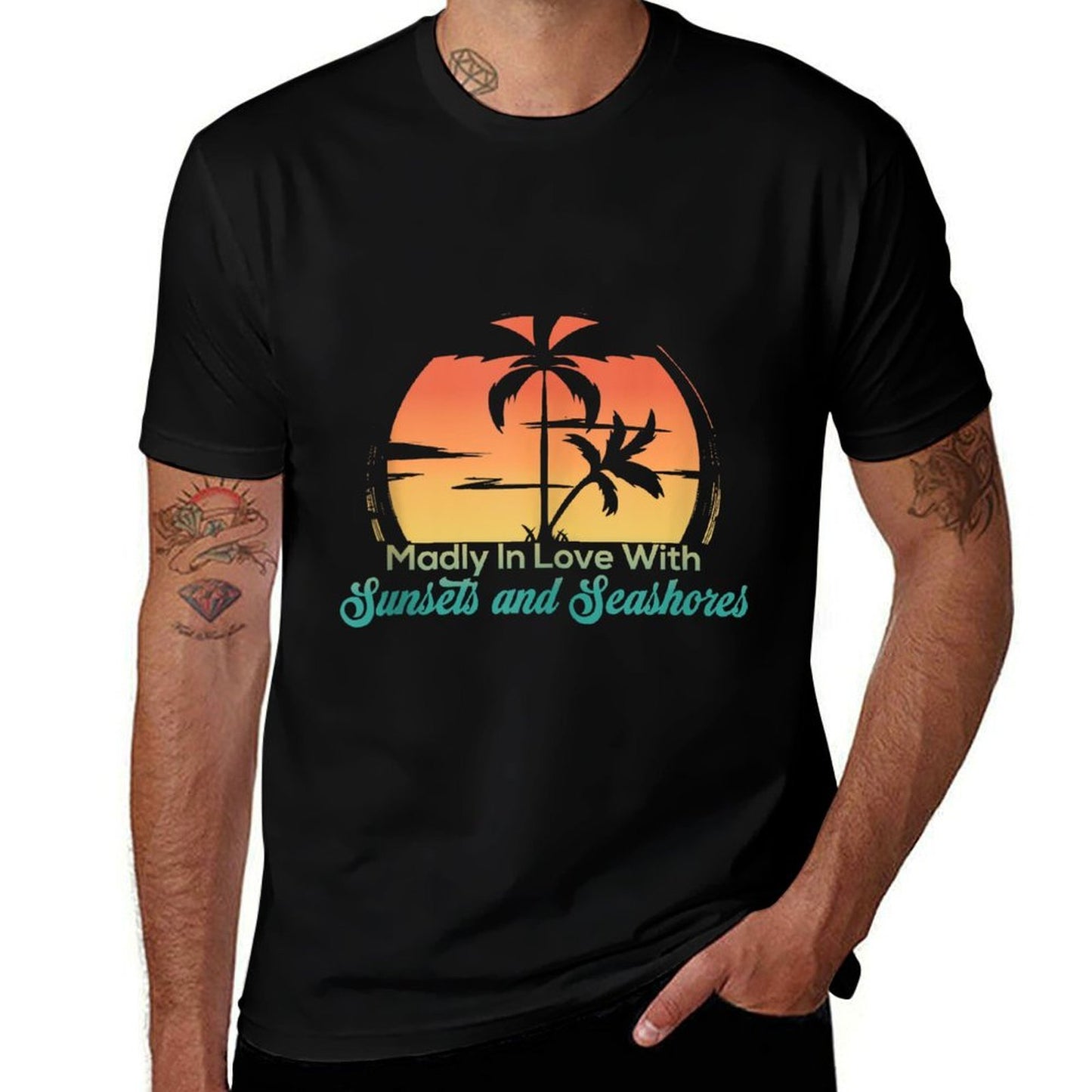 Retro Madly In Love With Sunsets And Seashores  Eco-friendly Material T-Shirt