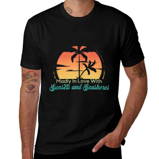 Retro Madly In Love With Sunsets And Seashores  Eco-friendly Material T-Shirt