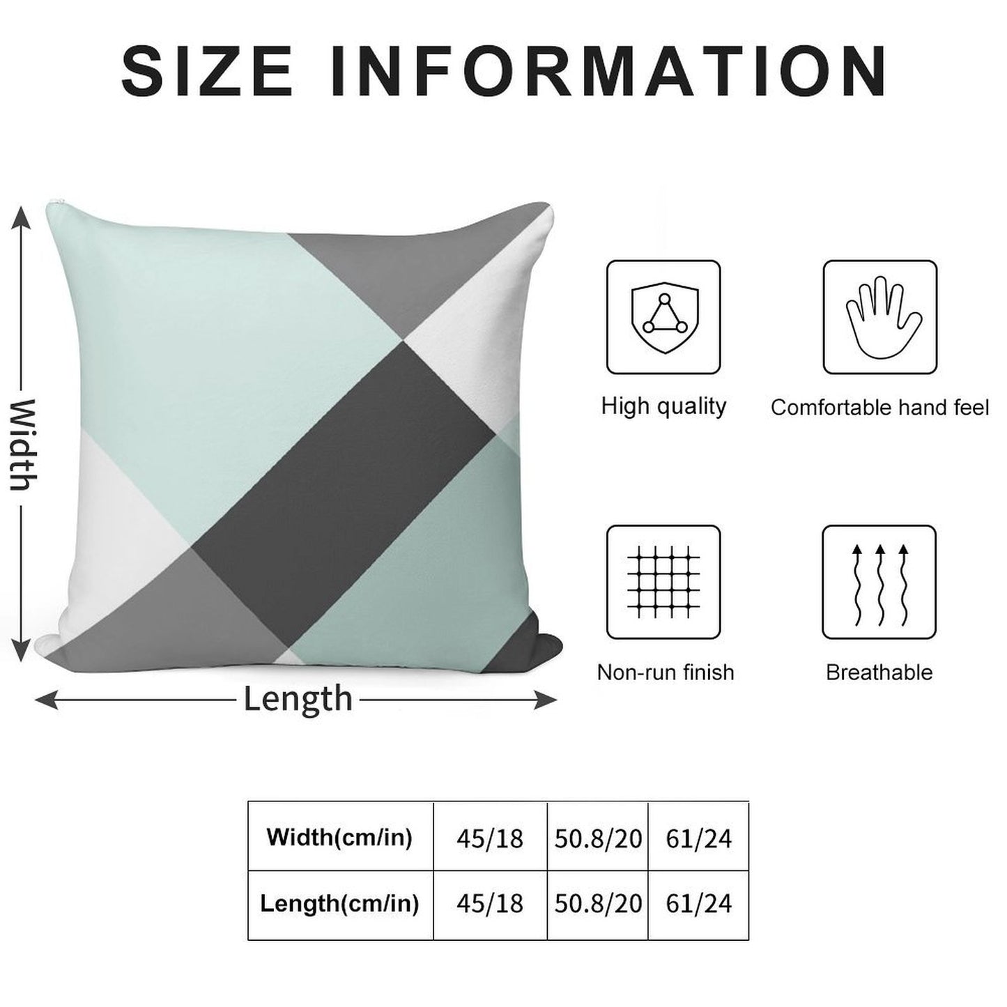 Duck Egg & Grey Patchwork Soft Gift Ready Throw Pillow