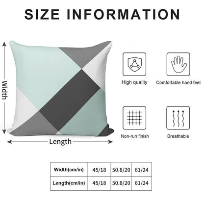 Duck Egg & Grey Patchwork Soft Gift Ready Throw Pillow