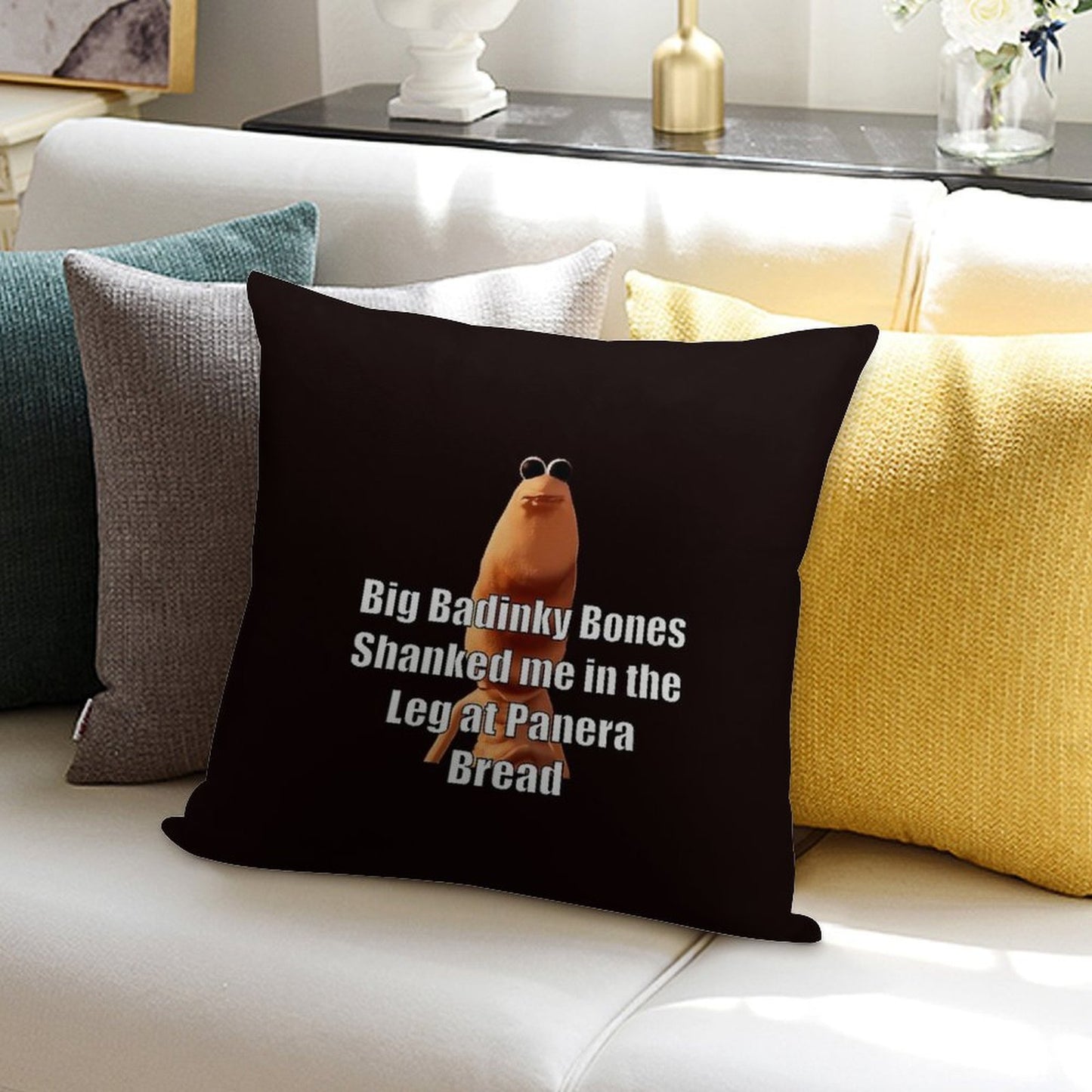 Marcus The Worm Big Badinky Bones Shanked Me Soft Decorative Cover Throw Pillow