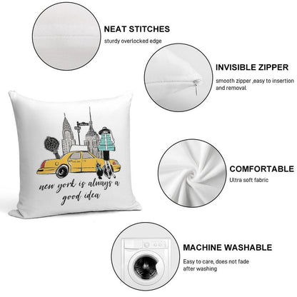 New York Girl Soft Shrink-Resistant Throw Pillow