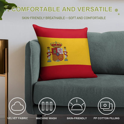 Flag of Spain Soft Decorative Cover Throw Pillow