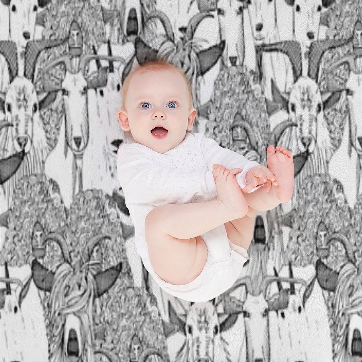 Just Goats Black White Durable Throw Blanket