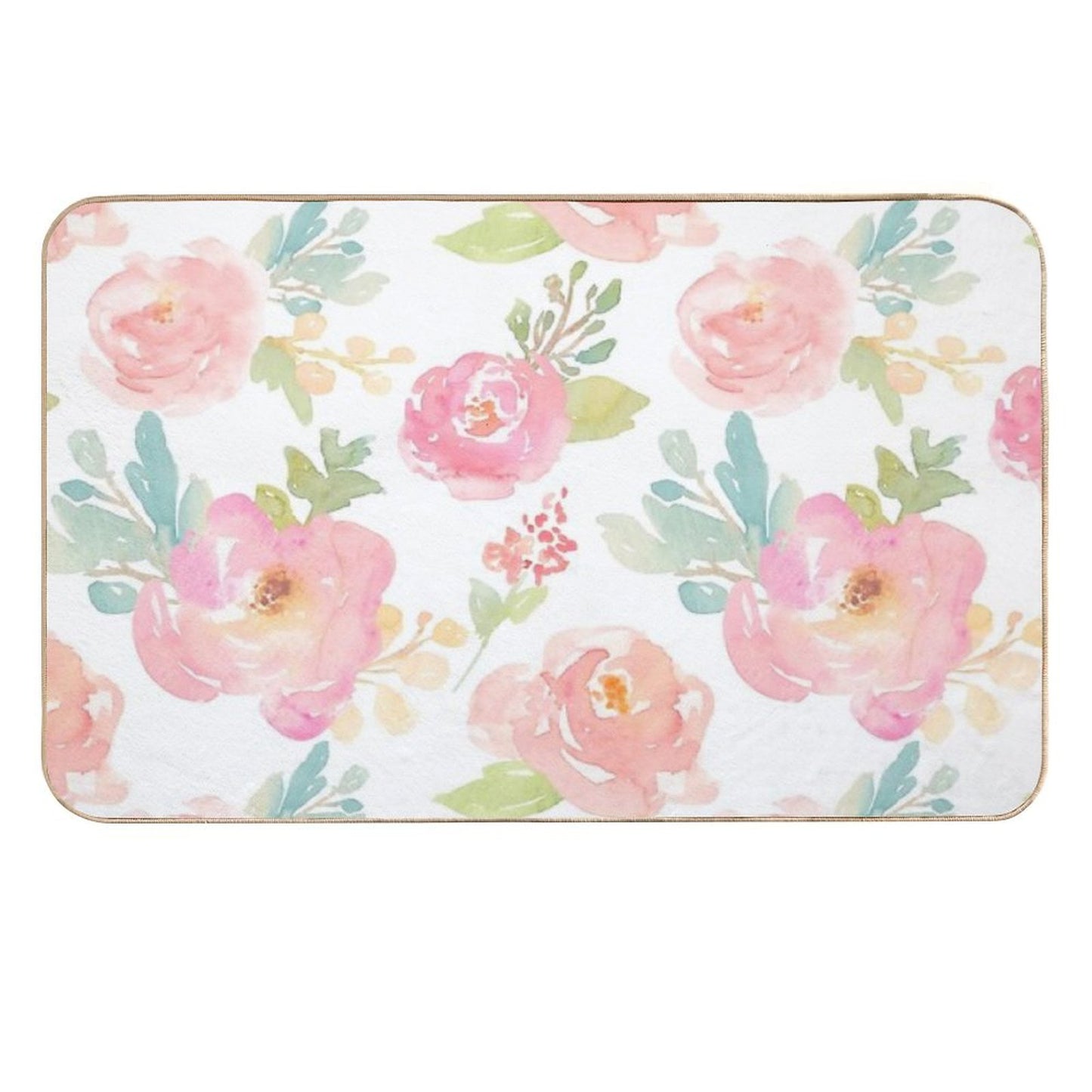 Peony Floral Print  Eco-Friendly Bath Mat