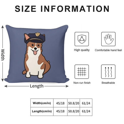 Cheddar with Police Hat Soft Ultra-Soft Texture Throw Pillow
