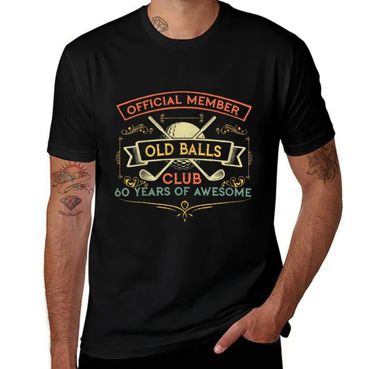 Funny 60th Birthday Old Balls Club 60 Year Old Golfer  Rolled Sleeves T-Shirt