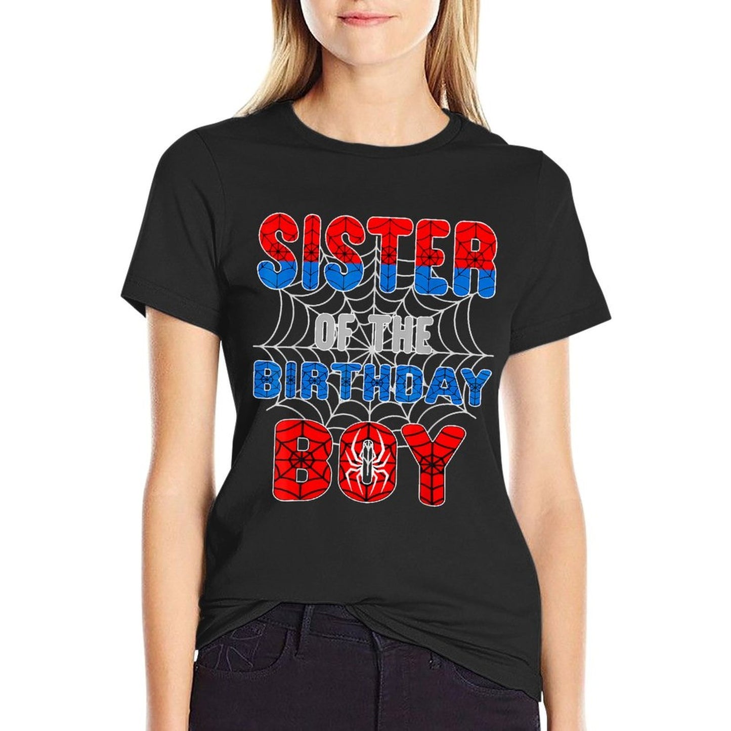 Spider Web Birthday Party Sister of The Birthday Boy  Odor-resistant T-Shirt