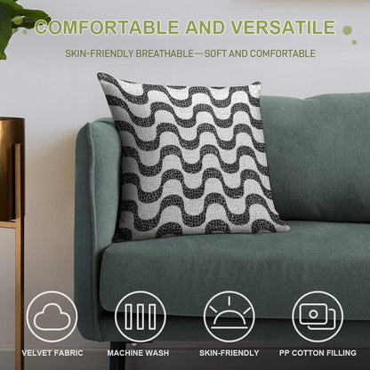 The Magic of Copacabana Sidewalk Theme Soft Warmth Comfort Throw Pillow