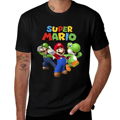 Super Mario Luigi Mario And Yoshi Group Shot  Slim-fit Cut T-Shirt