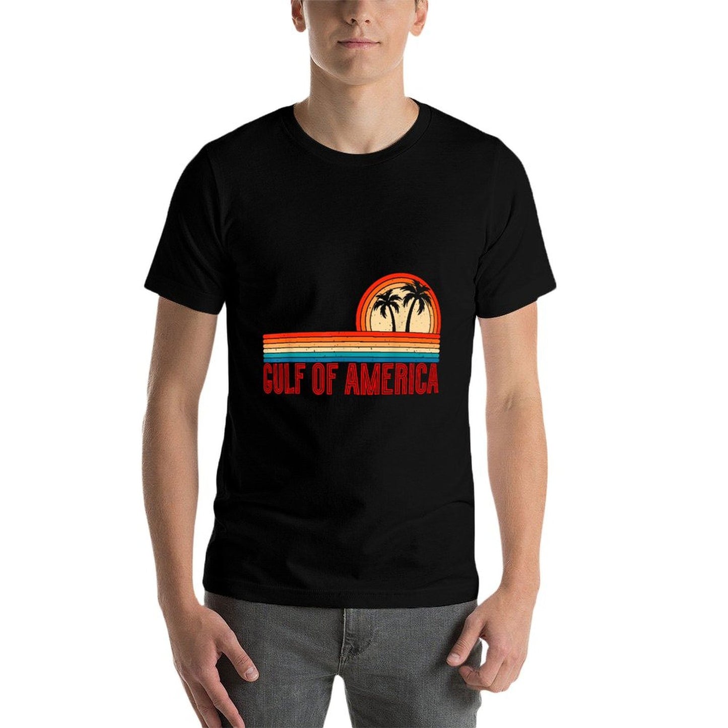 Retro Gulf Of USA America Est 2025 American Flag Gulf Mexico Breathable T-Shirt