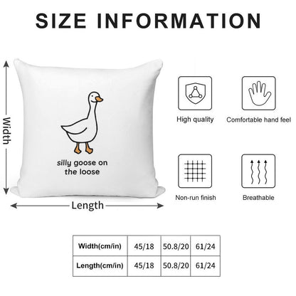 Silly Goose on The Loose Soft Luxury Feel Throw Pillow