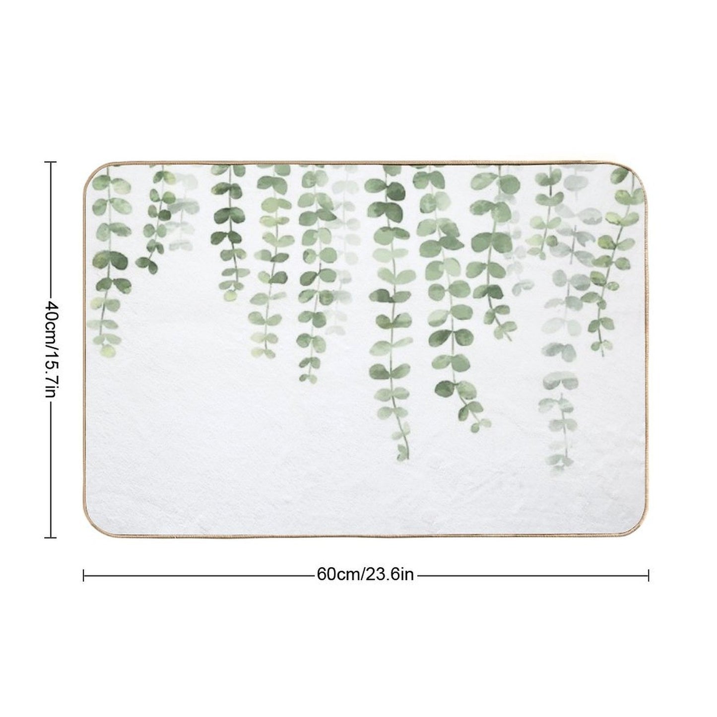 Eucalyptus Watercolor Durable Bath Mat