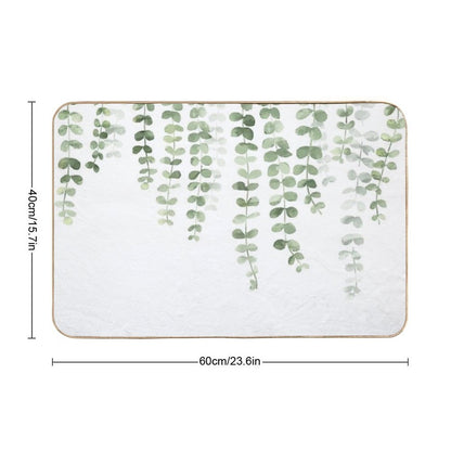 Eucalyptus Watercolor Durable Bath Mat