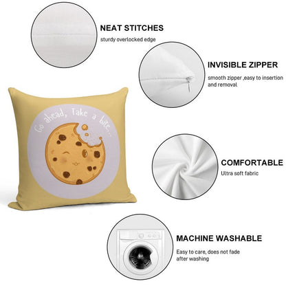 Collection Go Ahead, Take A Bite... – Cookie Soft Short Plush Fabric Throw Pillow