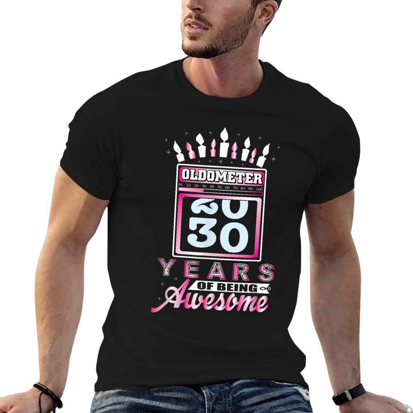 Oldometer 30 30th Birthday Gift Christmas  Easy-care T-Shirt