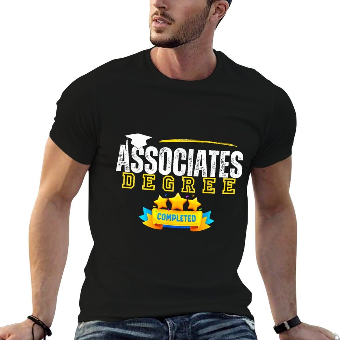 Associates Degree Graduation Senior Celebration Grad Party  Summer-ready Fabric T-Shirt