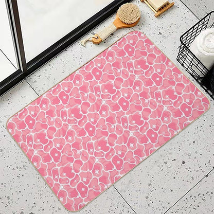 Pink Sparkly Anime Water  Odorless Bath Mat