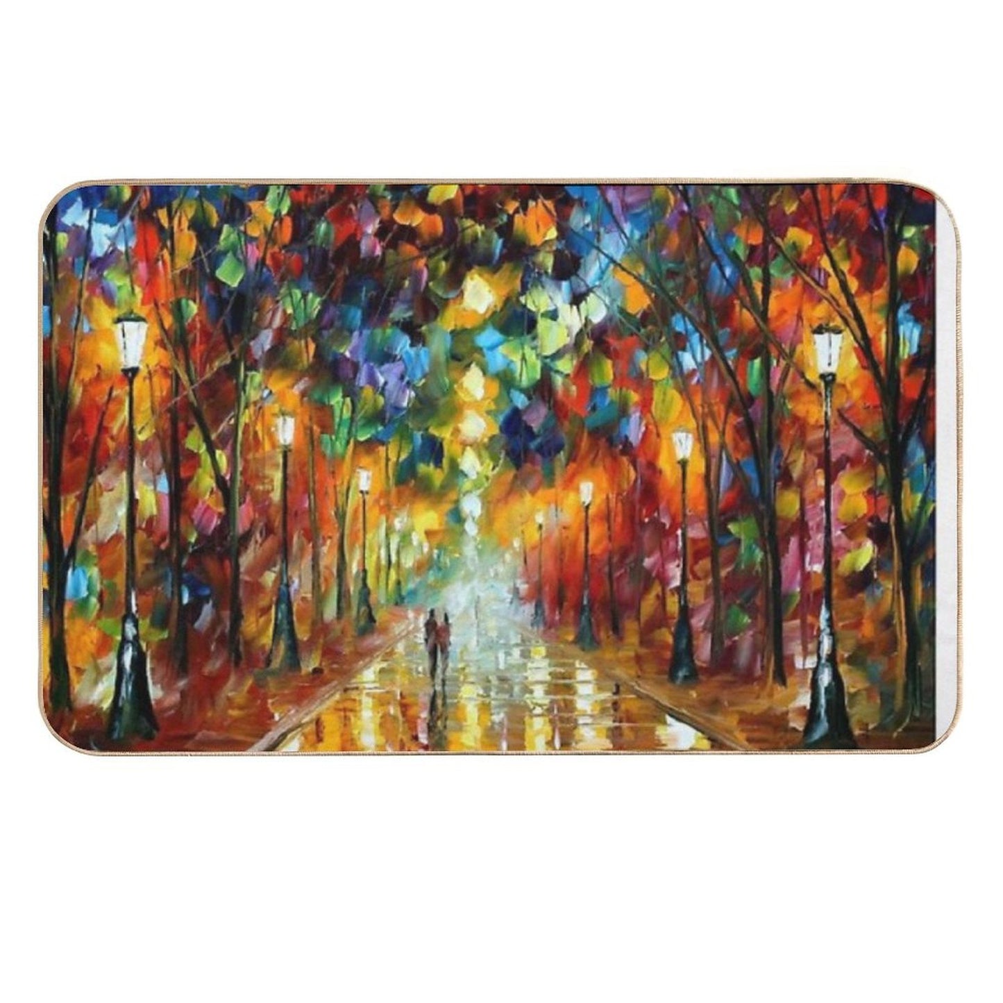 Leonid Afremov Farewell To Anger  Easy Maintenance Bath Mat