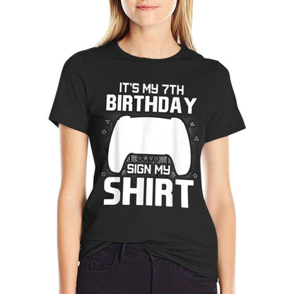 It's My 7th Birthday Sign My 7 Years Old Boy Gamer  Classic T-Shirt