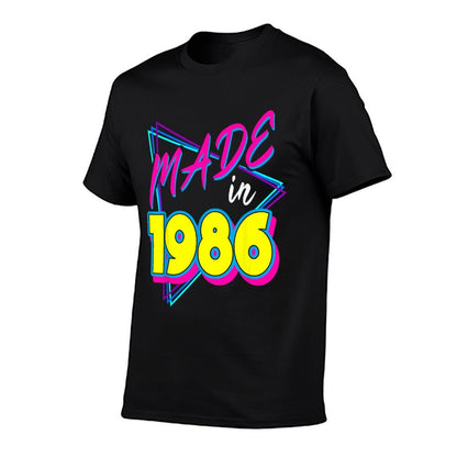 Made in 1986 35th Birthday Retro 35 Years Old 80s Vintage  Tagless Design T-Shirt